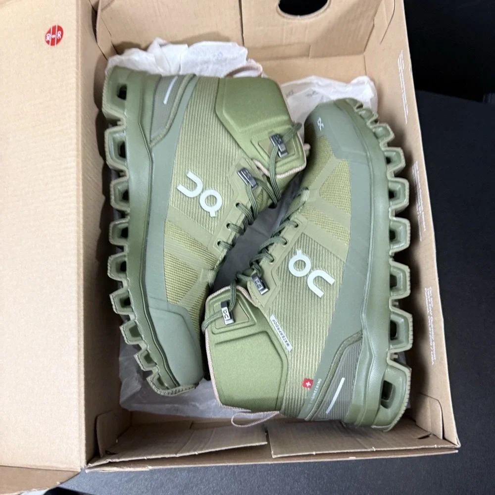 On Cloud CloudRock Waterproof‎ Hiking Boot Sneaker Women's Size 5 Olive Green